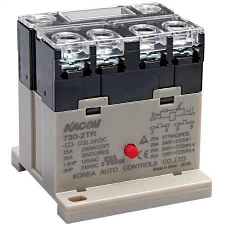 Kacon 730-2TR-24VDC Relay, DPST, 24V DC, Screw Terminal, DIN Rail Mount Questions & Answers