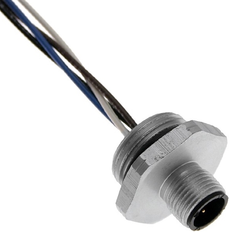 What is the temperature rating for the Mencom MDC-4MR-M20 M12 male straight receptacle? 