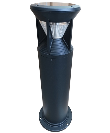 Can the Light Efficient Design SL-SBL-2W-40K-BK-G1 LED solar bollard light fixture be used in shaded areas?