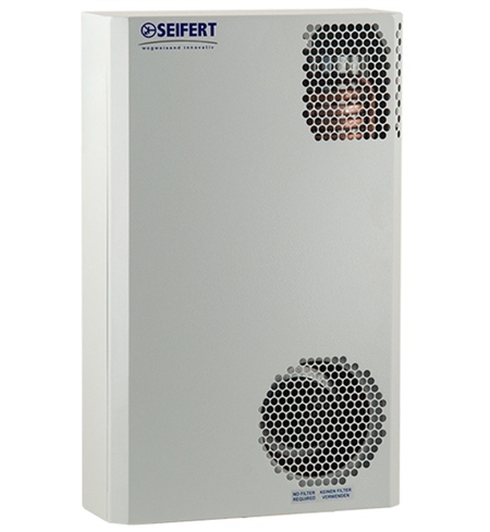 Why does the Seifert 42681001 SlimLine control cabinet air conditioner have too much condensation on it?