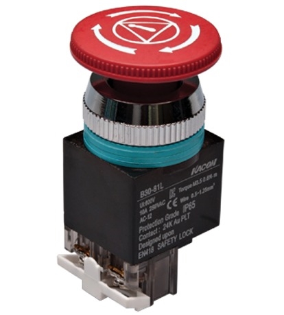 Kacon B30-81L 30 mm Emergency Stop Switch, EN418 Safety Lock Questions & Answers