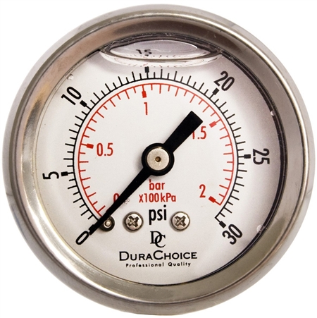 DuraChoice PB158B-030 Pressure Gauge, 1-1/2'' Dial, 1/8'' NPT, 0-30 PSI Questions & Answers