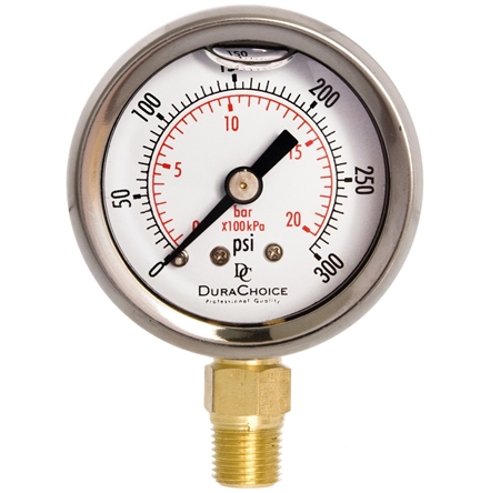 DuraChoice PB158L-300 Pressure Gauge, 1-1/2'' Dial, 1/8'' NPT, 0-300 PSI Questions & Answers