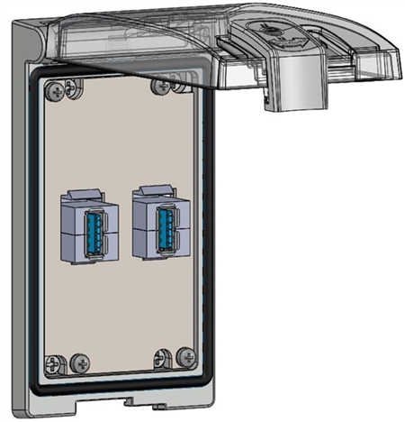 Does the Mencom LP1-2USB-AFAF panel interface connector have to be mounted vertically?