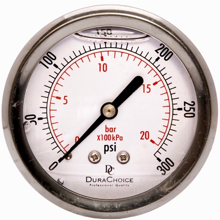 DuraChoice PB254B-300 Pressure Gauge, 2-1/2'' Dial, 1/4'' NPT, 0-300 PSI Questions & Answers