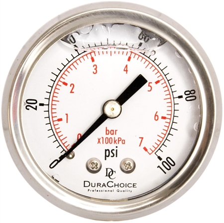 DuraChoice PB204B-100 Pressure Gauge, 2'' Dial, 1/4'' NPT, 0-100 PSI Questions & Answers