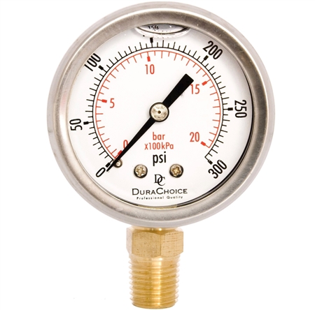 Is this a bottom connection on the DuraChoice PB204L-300 pressure gauge?