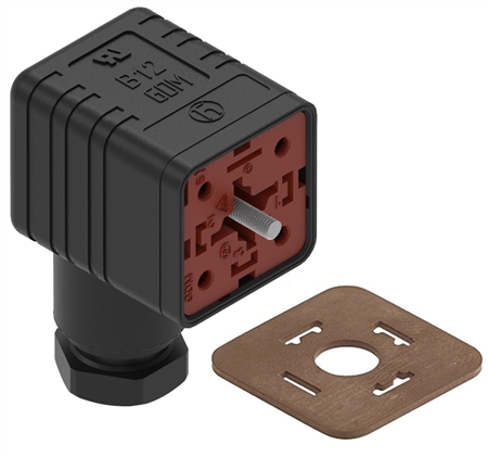 What is the country of origin for the Hirschmann GDM 3014 J DIN 43650 solenoid valve connector?