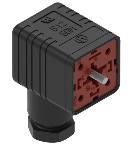 What are the contacts made of for the Hirschmann 932107-100 GDM 2014 J Black Solenoid Valve Connector?