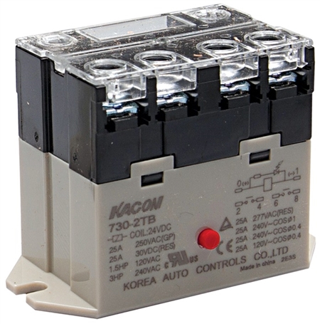 Kacon 730-2TB-110VAC Relay, DPST, 110V AC, Screw Terminal, Panel Mount Questions & Answers