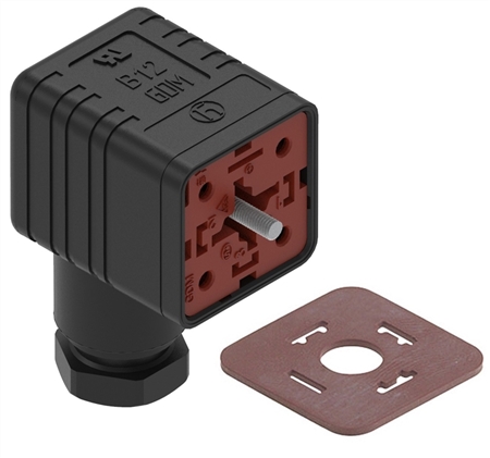 Is the Hirschmann GDM 3009 J Black Solenoid Valve Connector Form A connector available with another gasket?