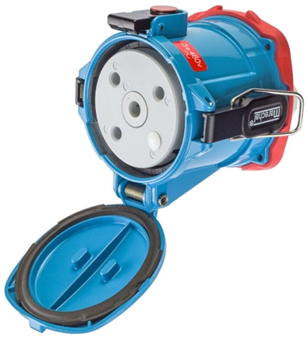 What is the plug part number for the Meltric 69-94043 receptacle?