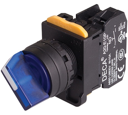 Deca A20F-2E10Q4S 22 mm Maintained Selector Switch, 2 Position, Blue Questions & Answers