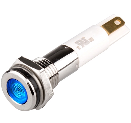 What is the brilliance of the Menics LED indicator H08F-20G? Is it viewable in sunlight? What is the candela rating?