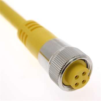 What type of cable does the Mencom MIN-4FP-12 MIN Size 1 female straight cordset have?