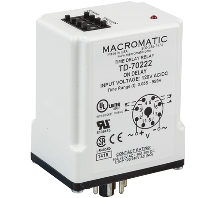 Can the Macromatic TD-70221 time delay relay go lower than 0.05 seconds?