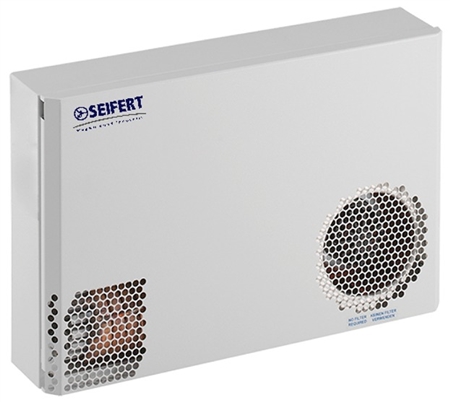 Can the Seifert 42670001 SlimLine control cabinet air conditioner be installed vertically?