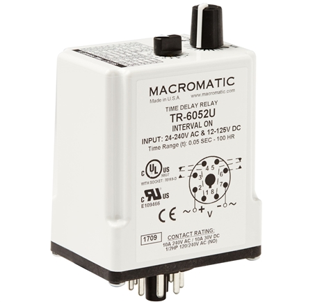 Macromatic TR-6052U 24-240VAC Interval On Time Delay Relay Questions & Answers