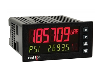 What is the display range on the Red Lion PAX2S000 strain gage panel meter?