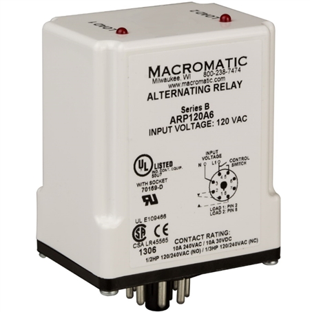 Will the Macromatic ARP120A3 alternating relay work with 3 alternating pumps?