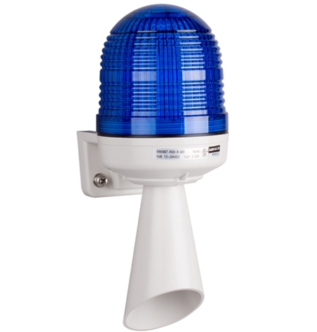 Menics MW86T-R00-B-S3 86 mm Beacon Light w/ Horn, 12-24V, Blue Questions & Answers