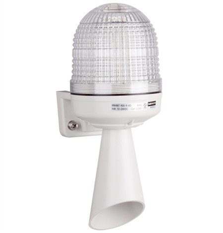 Need Data sheet about Menics MW86T-R00-C-S3 86 mm Beacon Light w/ Horn, 12-24V, Clear, 3 Siren, White