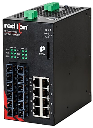 How much clearance does the Red Lion N-Tron series NT24K-14GX6-SC Ethernet switch need?