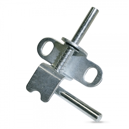 What are the dimensions of the mounting plate and the length of the pin? And does it come in black?