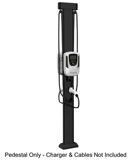 Can the BreezEV EVC-L2-ACC-P3-BB-CM1 mounting pedestal be used with other brands of electric vehicle chargers?