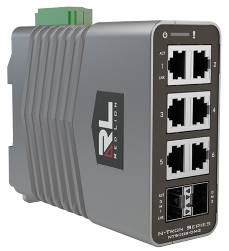 Red Lion N-Tron NT-5008-DM2-0000 8 Port Gigabit Ethernet Switch, 2 SFP Questions & Answers