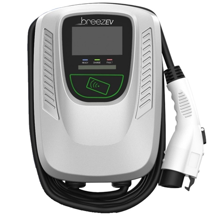 Can the BreezEV EVC-L2-48A-L1-1-4G-D electric vehicle charging unit be mounted on a pedestal?