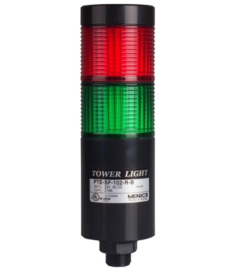 Menics PTE-TCF-202-RG-B 2 Stack LED Tower Light, Direct Mount, 24V Questions & Answers